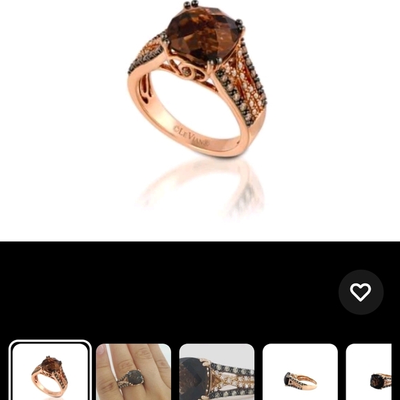 LeVian Chocolate Quartz and Diamond Ring in Rose Gold - Picture 2 of 9